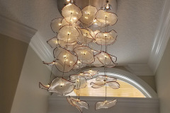 Custom low voltage LED light fixture in entryway - new construction in Yacht Harbor Village