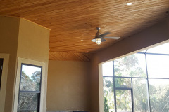 Lanai with ceiling fans and exterior 4-inch LED cans