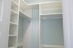 LED light fixture in custom closet