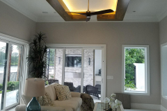 LED tape installed in custom wood ceiling tray - Palm Coast