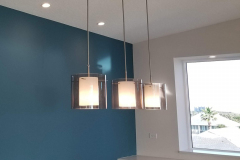 Pendant lights installed in dining room